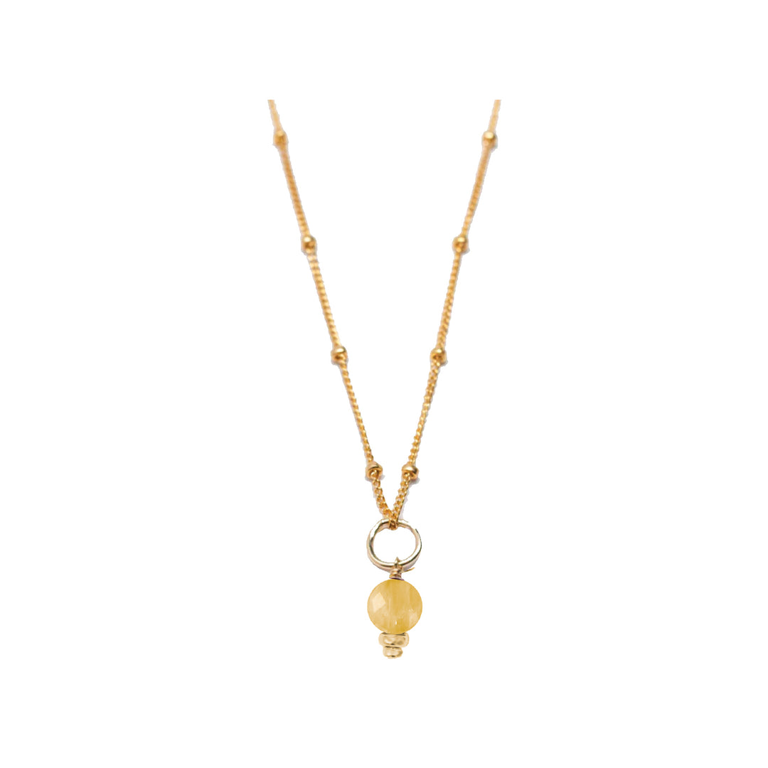november - citrine - charm necklace - Valentshop Jewelry