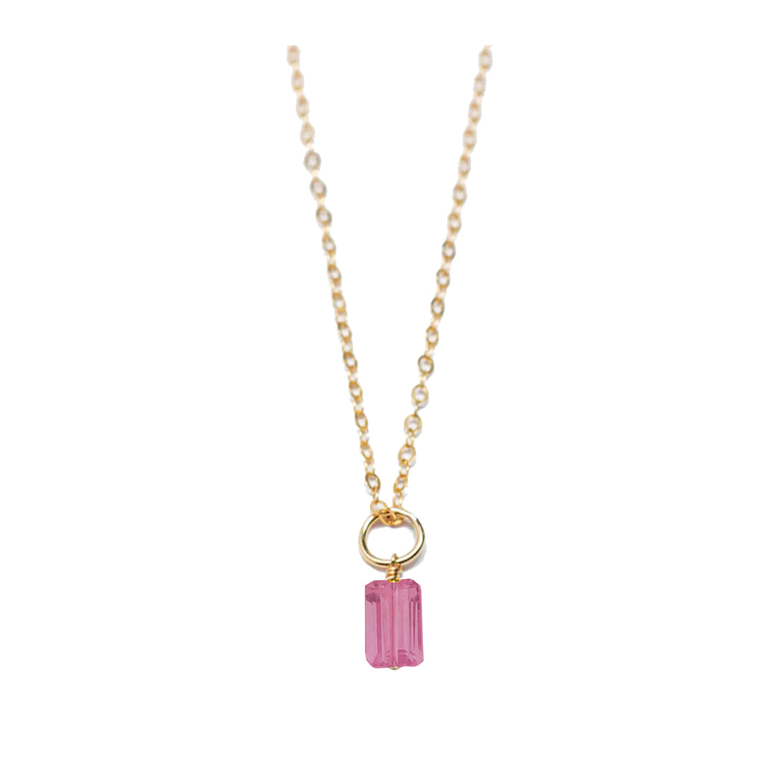 october - tourmaline - charm necklace - Valentshop Jewelry