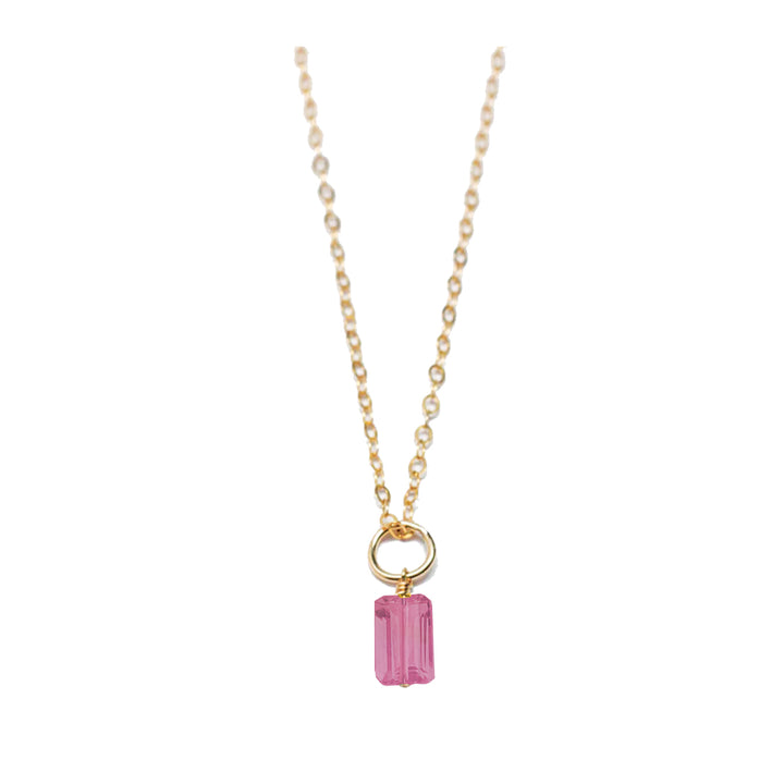 october - tourmaline - charm necklace - Valentshop Jewelry