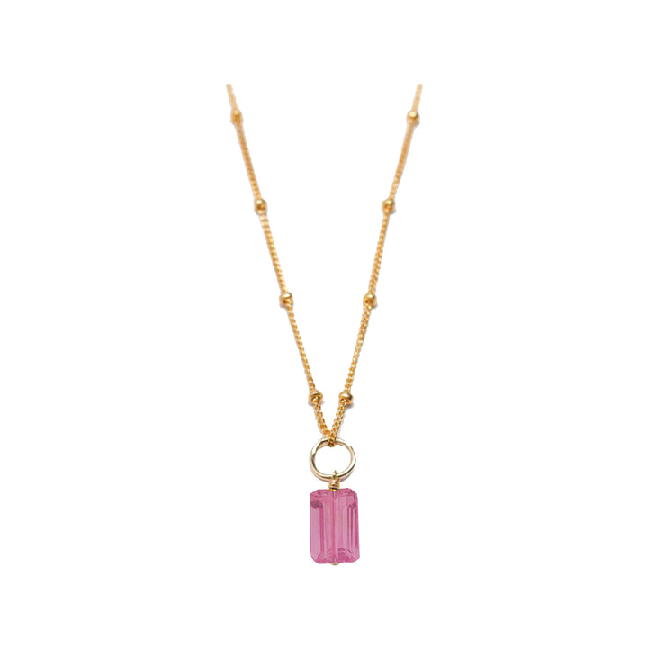 october - tourmaline - charm necklace - Valentshop Jewelry
