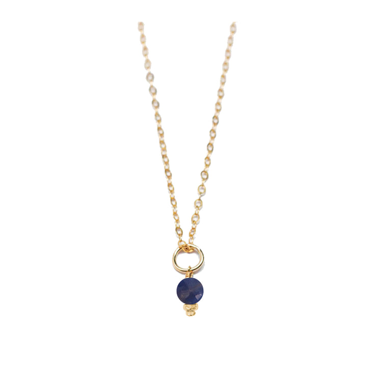 september - sapphire - charm necklace - Valentshop Jewelry