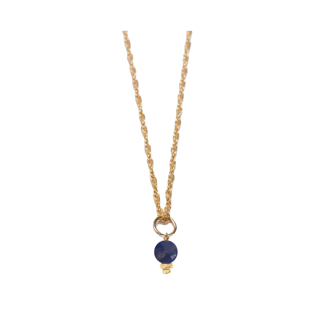 september - sapphire - charm necklace - Valentshop Jewelry
