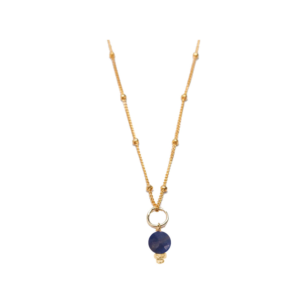 september - sapphire - charm necklace - Valentshop Jewelry