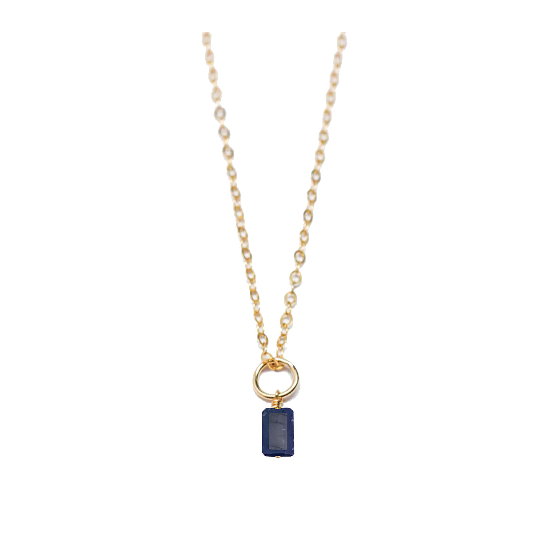 september - sapphire - charm necklace - Valentshop Jewelry