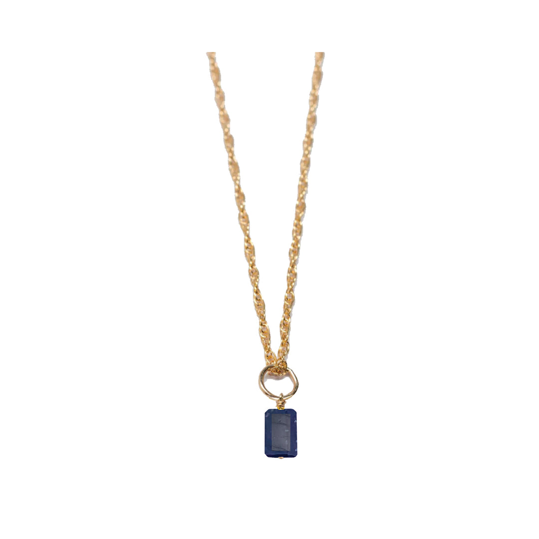 september - sapphire - charm necklace - Valentshop Jewelry