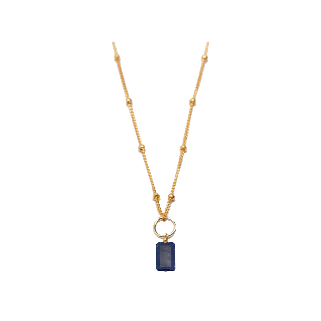 september - sapphire - charm necklace - Valentshop Jewelry
