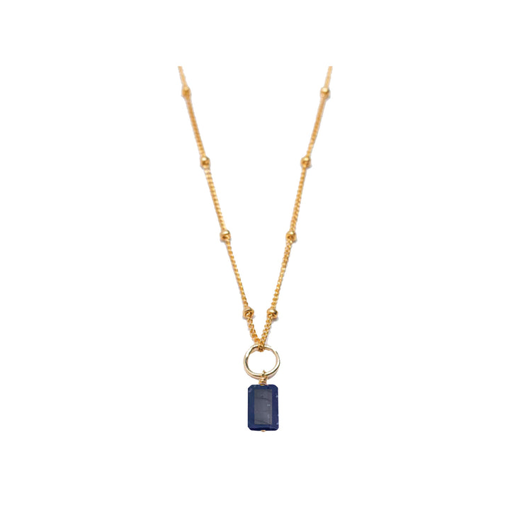 september - sapphire - charm necklace - Valentshop Jewelry