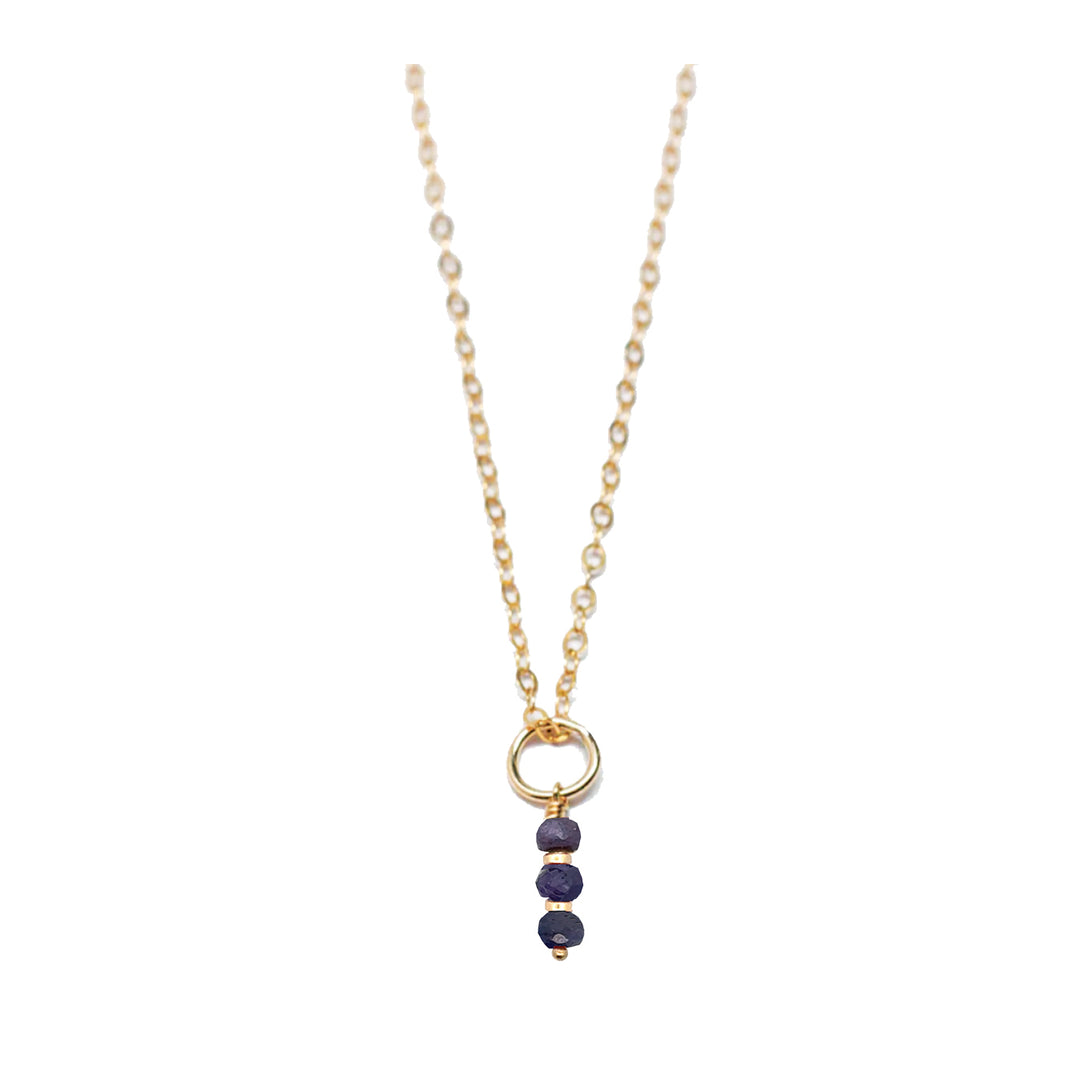 september - sapphire - charm necklace - Valentshop Jewelry