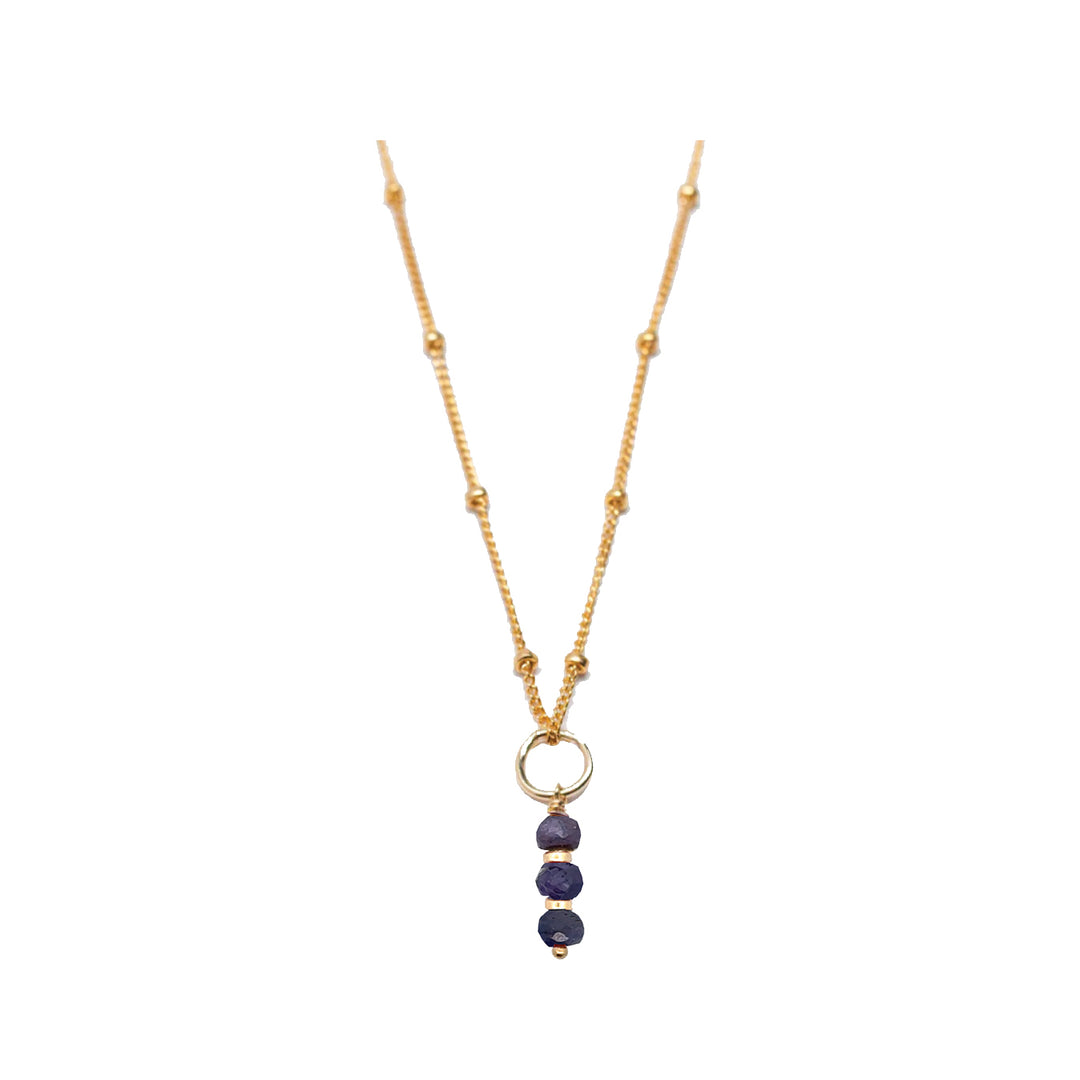 september - sapphire - charm necklace - Valentshop Jewelry