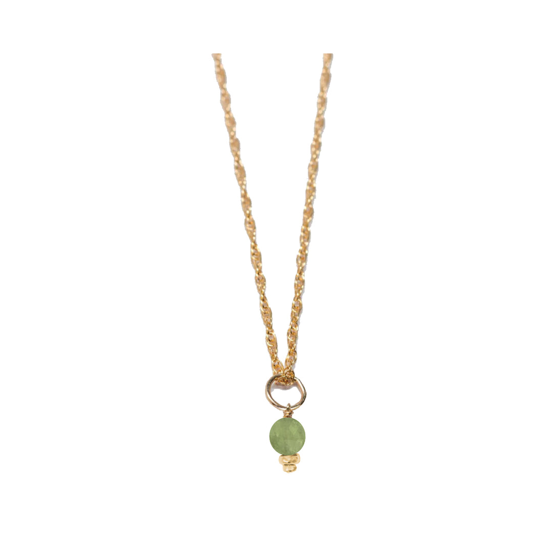 august - peridot - charm necklace - Valentshop Jewelry