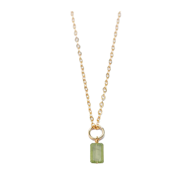 august - peridot - charm necklace - Valentshop Jewelry