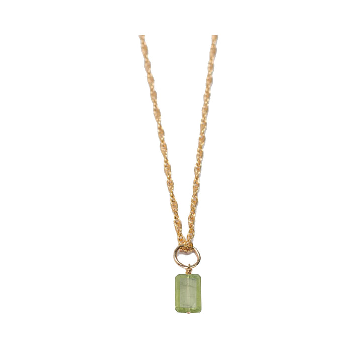 august - peridot - charm necklace - Valentshop Jewelry