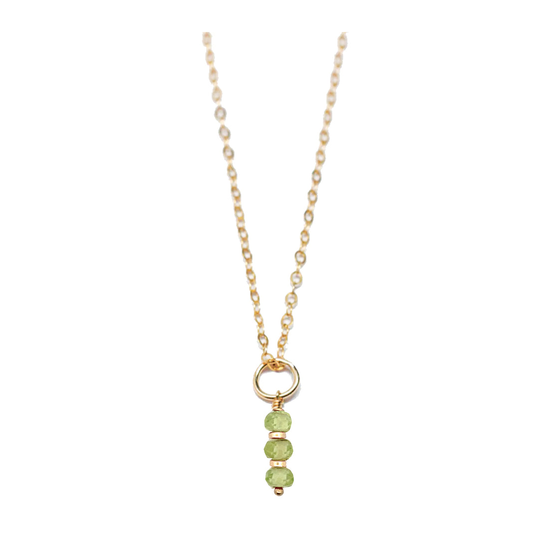 august - peridot - charm necklace - Valentshop Jewelry