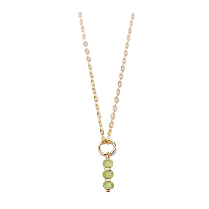august - peridot - charm necklace - Valentshop Jewelry