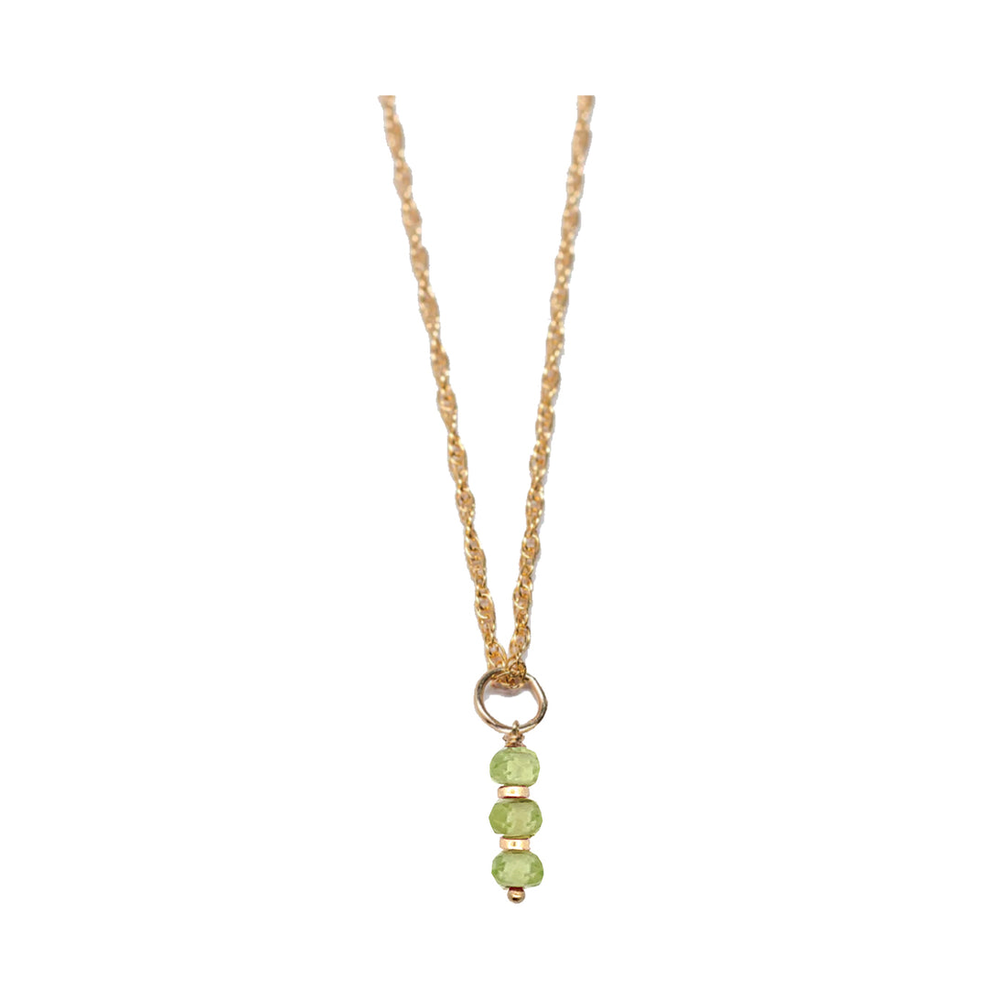 august - peridot - charm necklace - Valentshop Jewelry