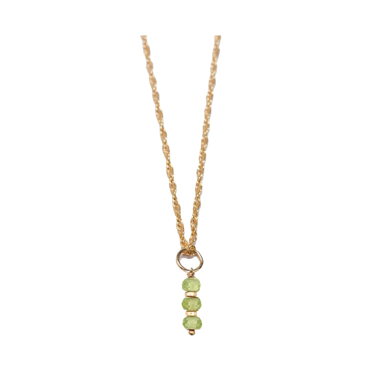 august - peridot - charm necklace - Valentshop Jewelry