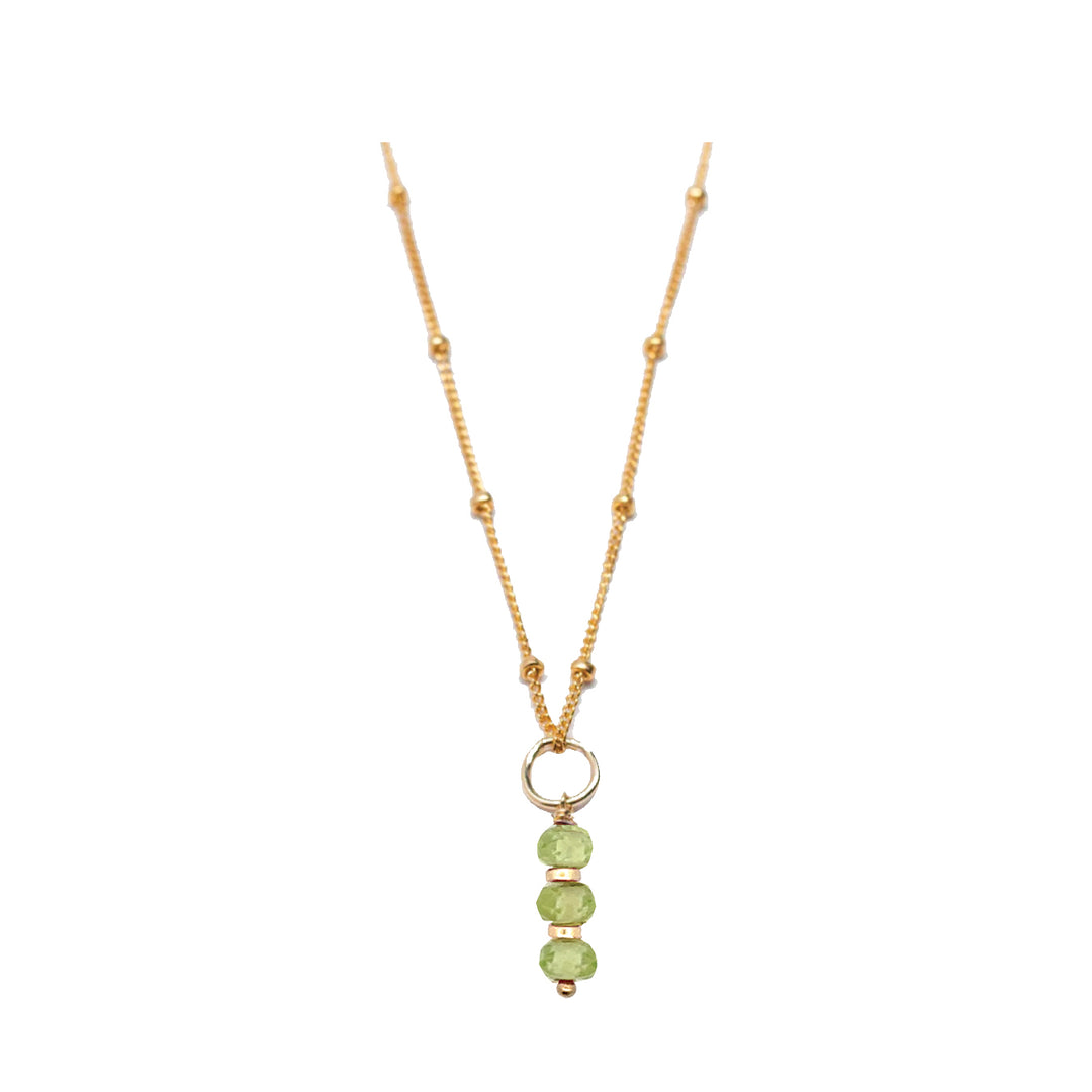 august - peridot - charm necklace - Valentshop Jewelry