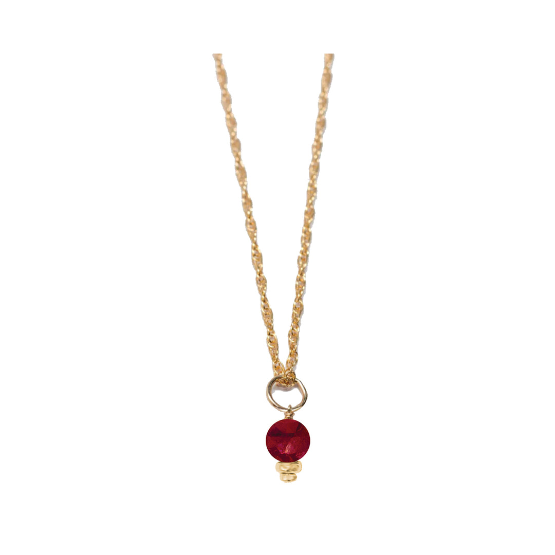 july - ruby - charm necklace - Valentshop Jewelry