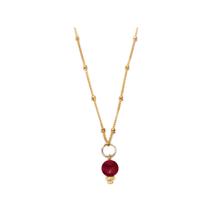july - ruby - charm necklace - Valentshop Jewelry