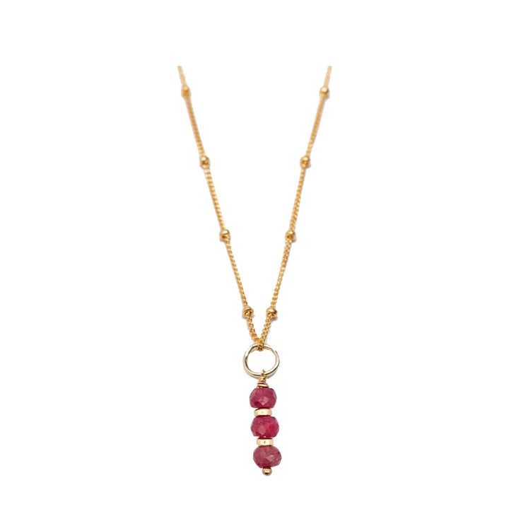 july - ruby - charm necklace - Valentshop Jewelry