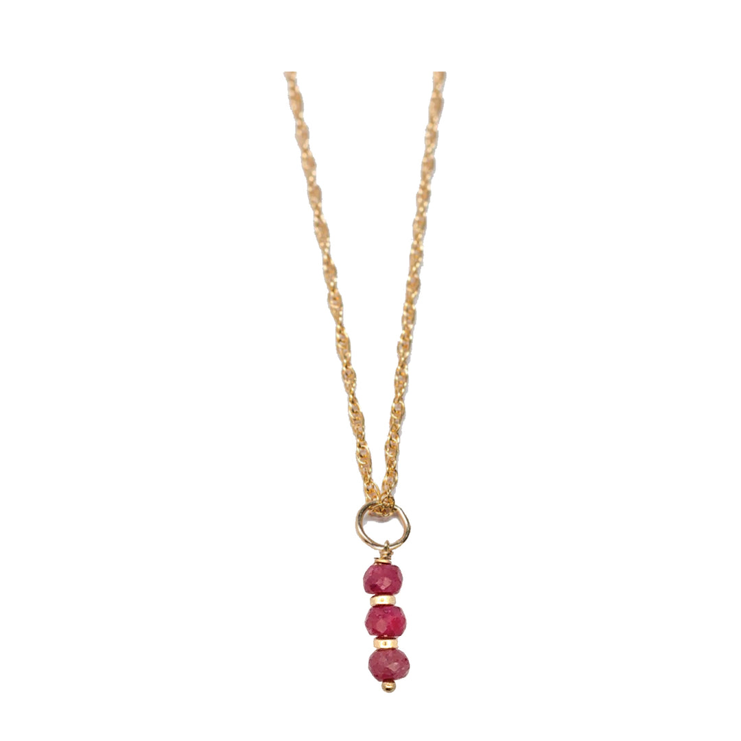 july - ruby - charm necklace - Valentshop Jewelry