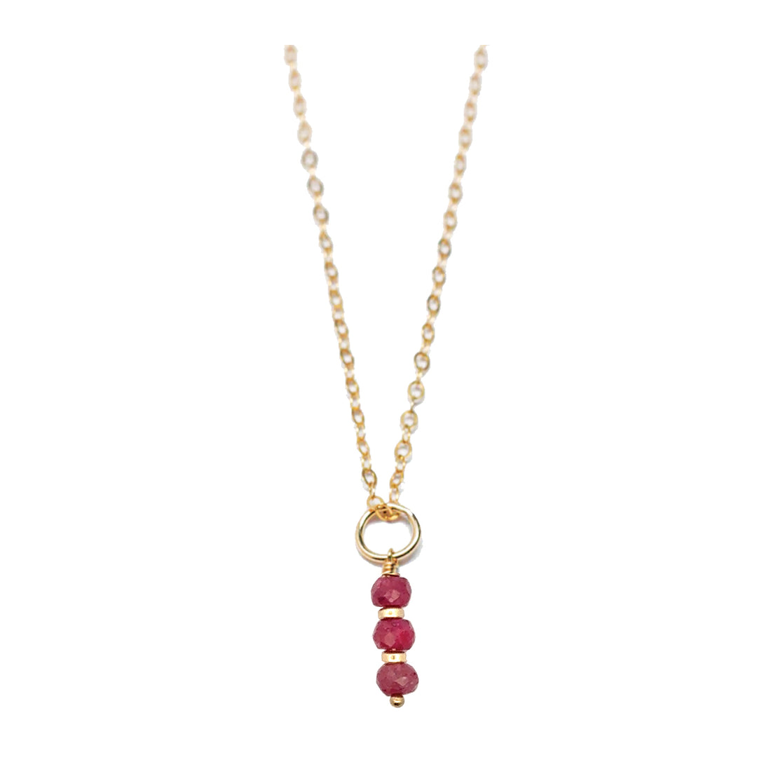 july - ruby - charm necklace - Valentshop Jewelry