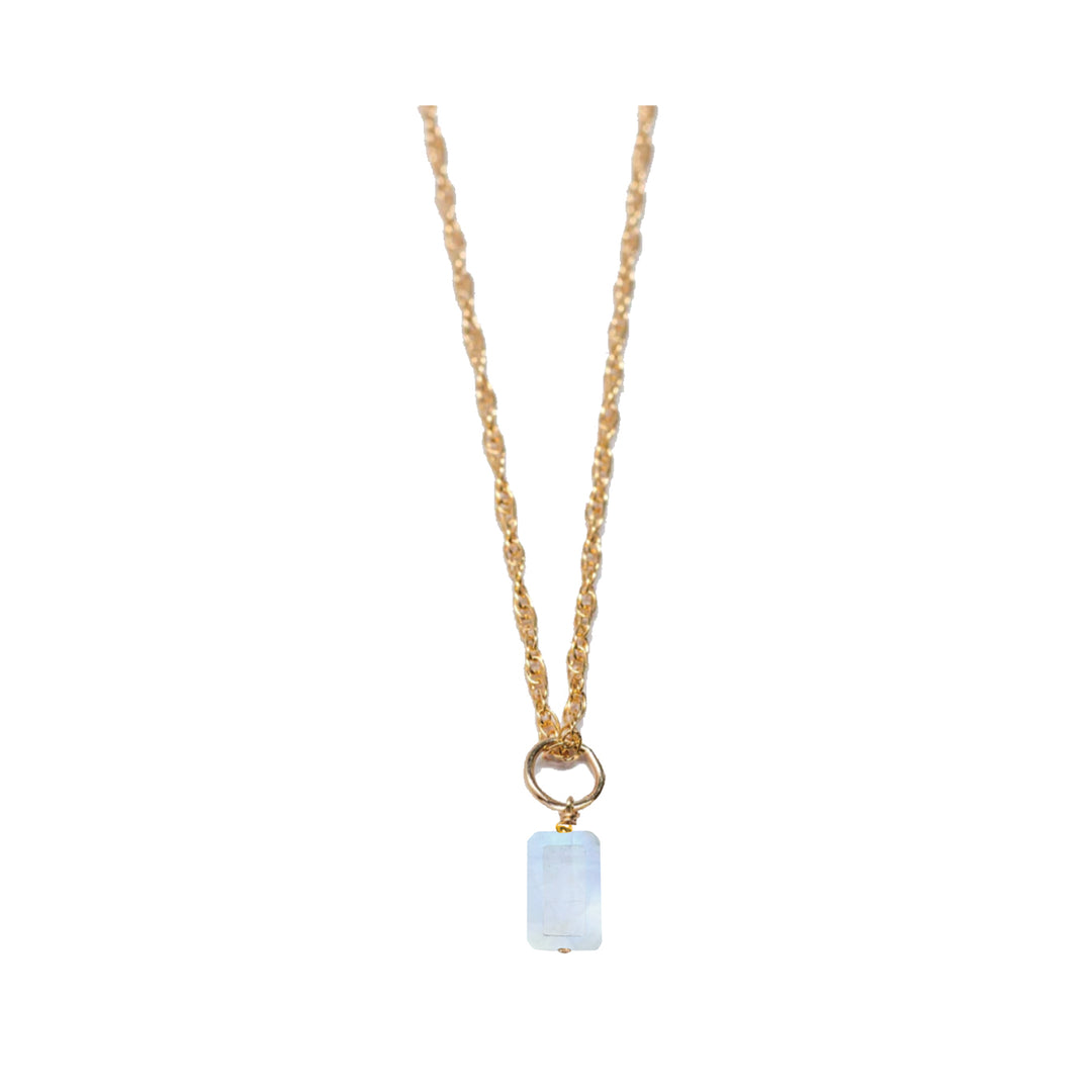 june - moonstone - charm necklace - Valentshop Jewelry
