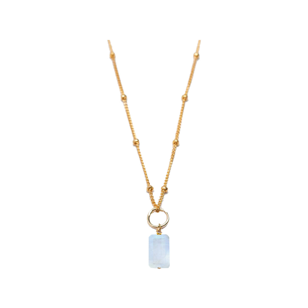 june - moonstone - charm necklace - Valentshop Jewelry