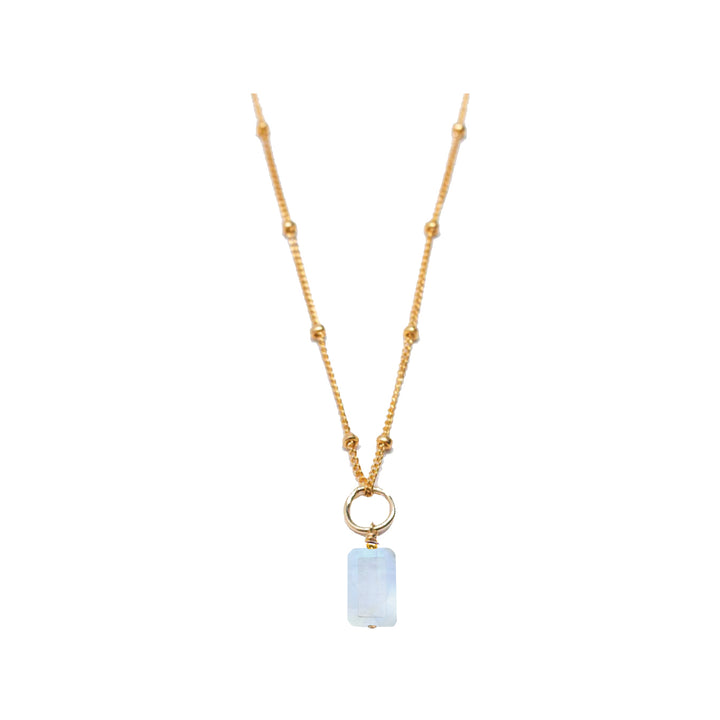 june - moonstone - charm necklace - Valentshop Jewelry