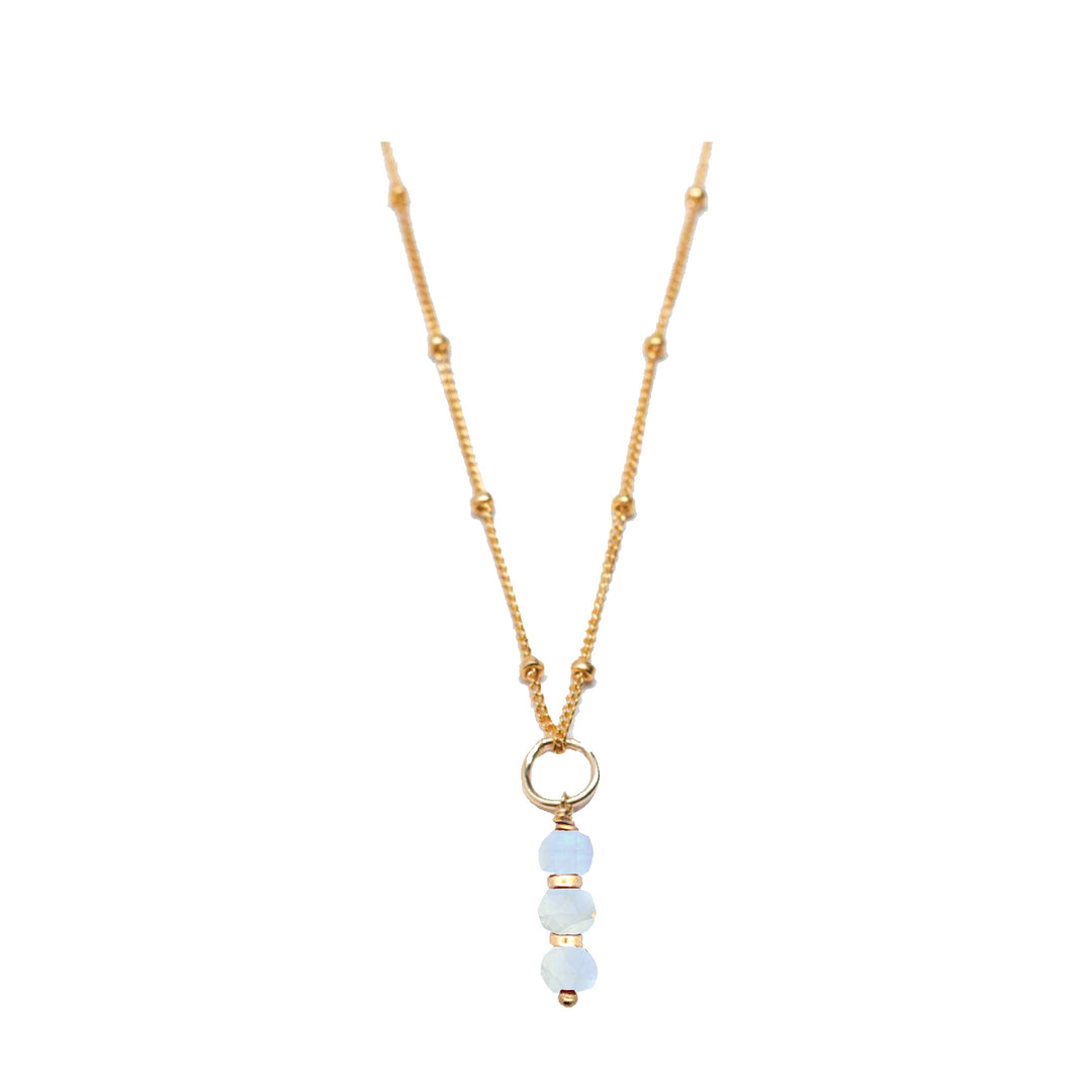 june - moonstone - charm necklace - Valentshop Jewelry