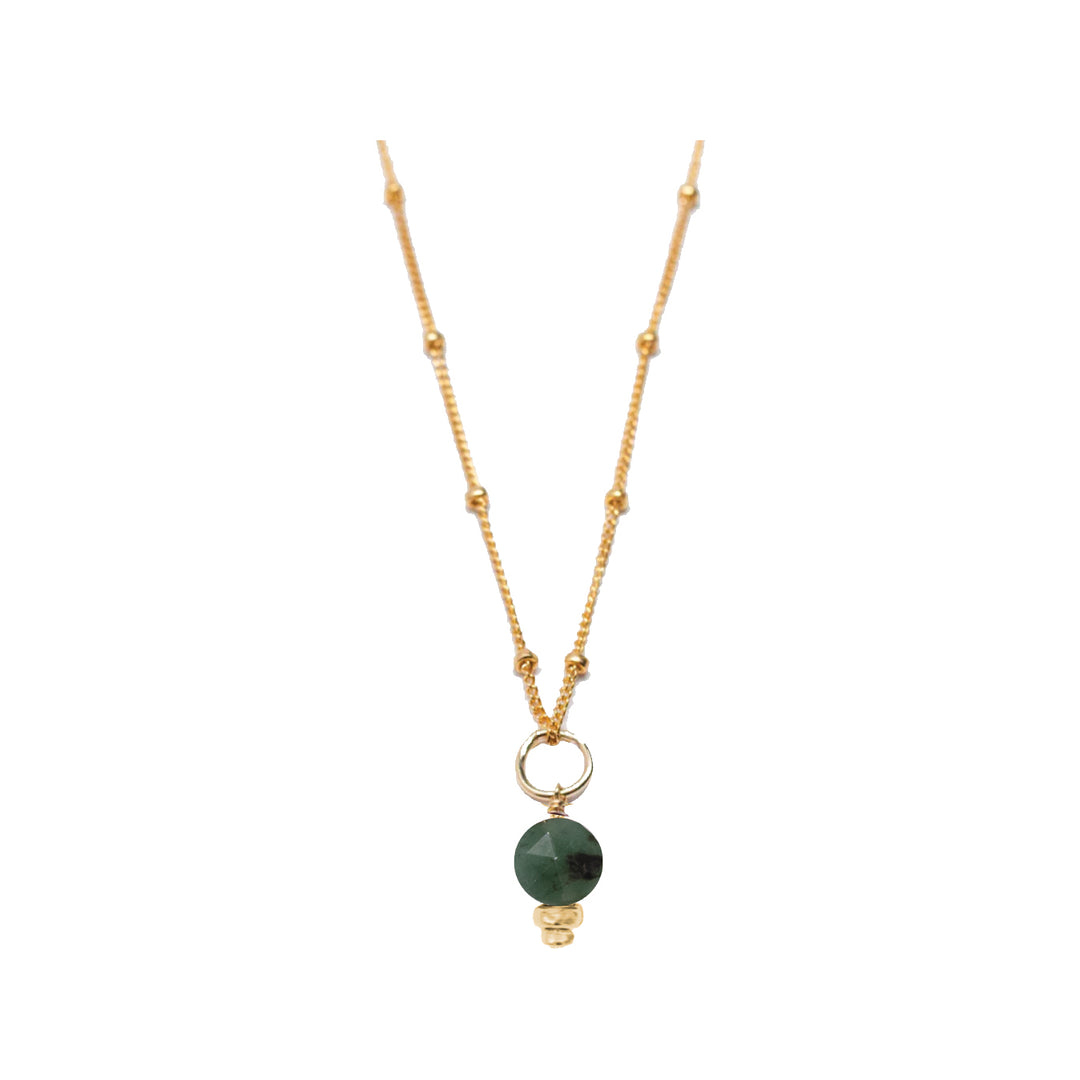 may - emerald - charm necklace - Valentshop Jewelry