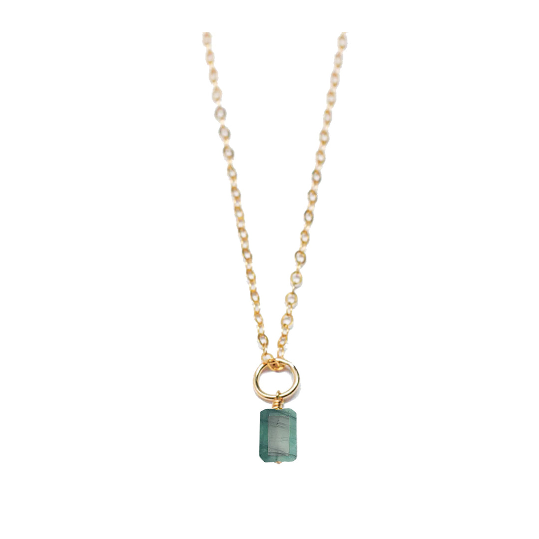may - emerald - charm necklace - Valentshop Jewelry