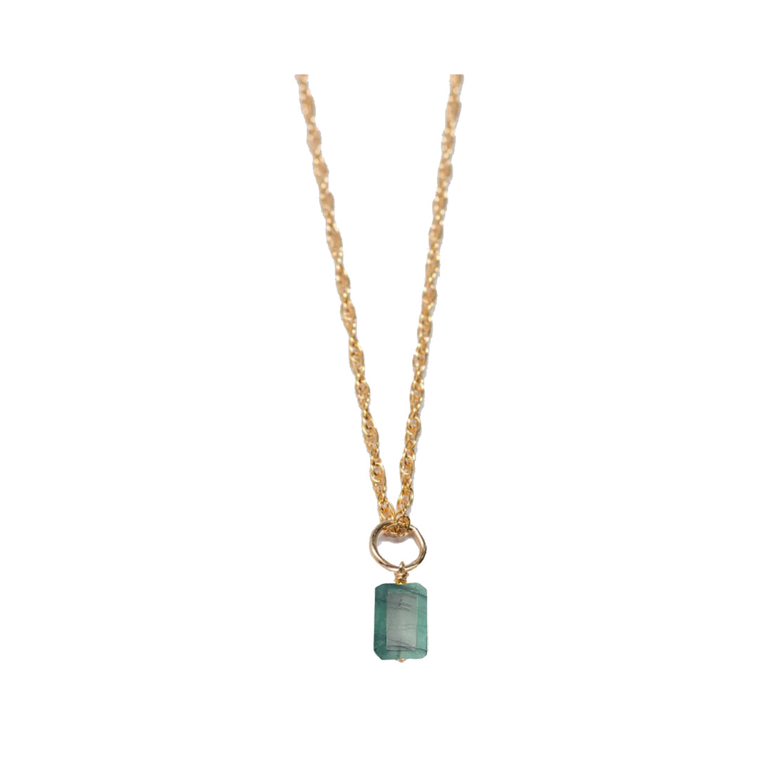 may - emerald - charm necklace - Valentshop Jewelry