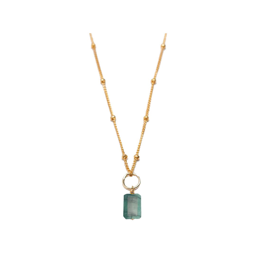 may - emerald - charm necklace - Valentshop Jewelry