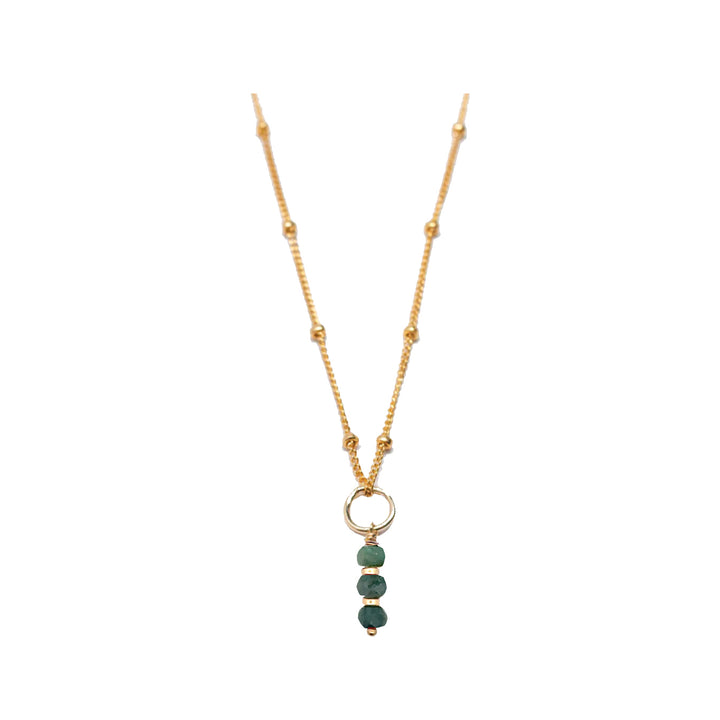 may - emerald - charm necklace - Valentshop Jewelry