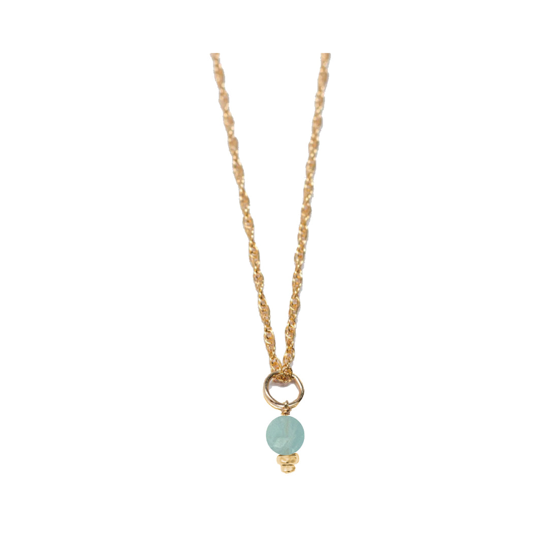 march - aquamarine - charm necklace - Valentshop Jewelry