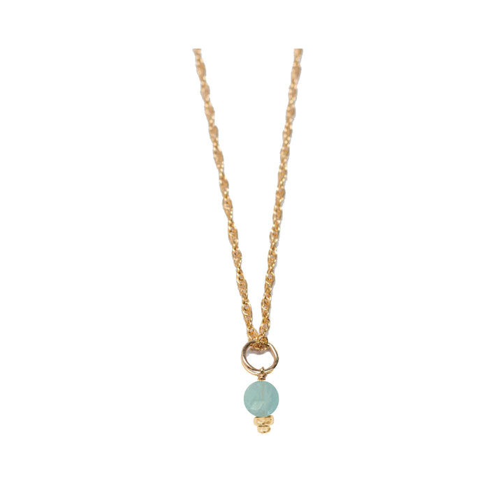 march - aquamarine - charm necklace - Valentshop Jewelry
