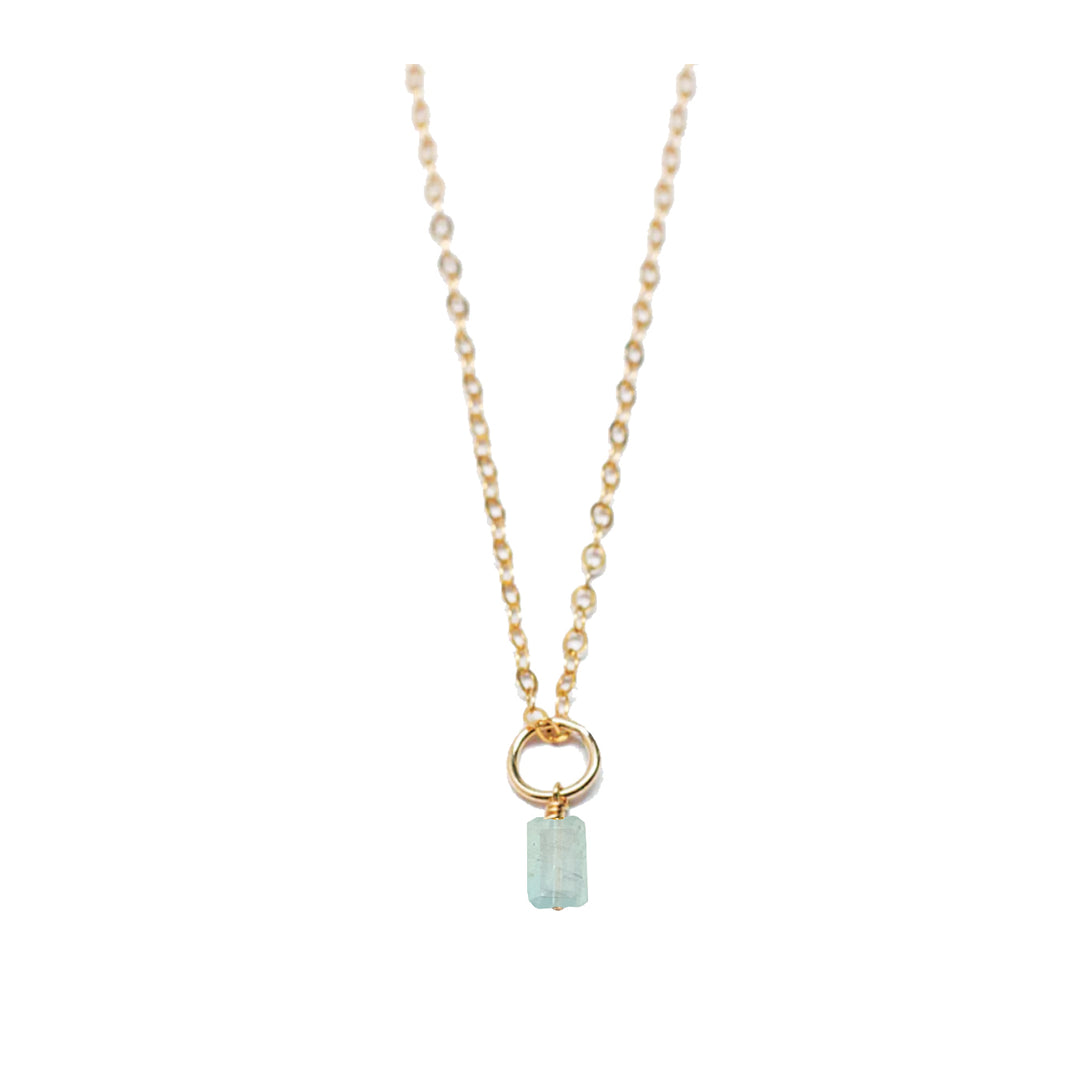 march - aquamarine - charm necklace - Valentshop Jewelry