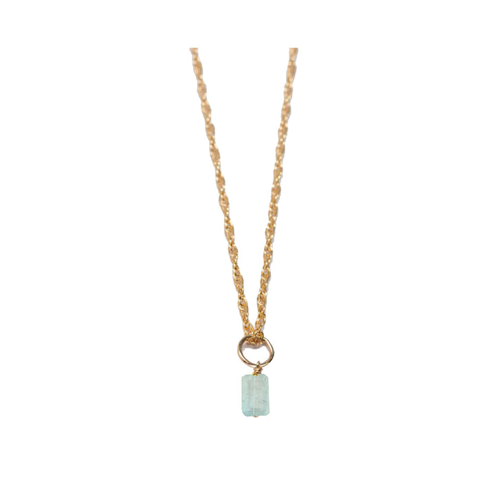 march - aquamarine - charm necklace - Valentshop Jewelry