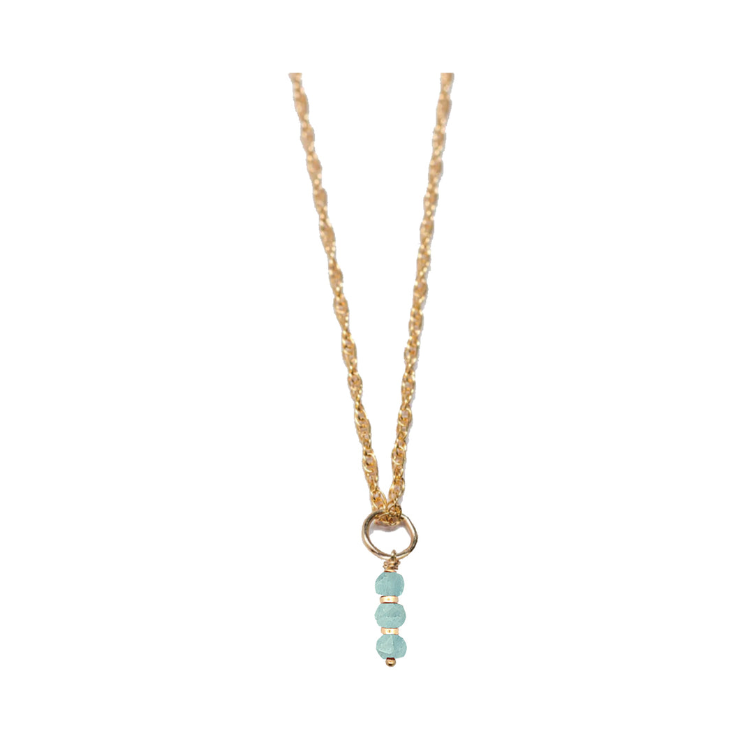 march - aquamarine - charm necklace - Valentshop Jewelry
