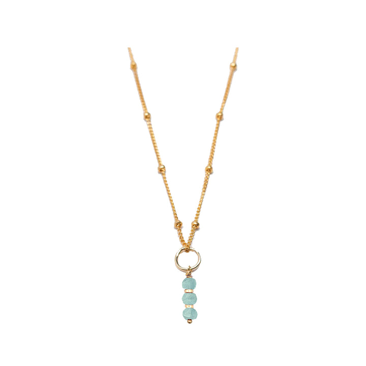 march - aquamarine - charm necklace - Valentshop Jewelry