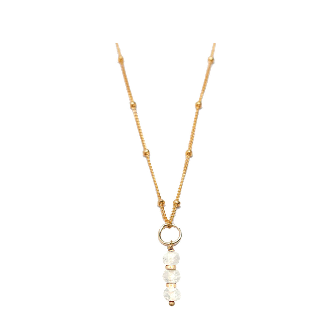 april - rock crystal - charm necklace - Valentshop Jewelry