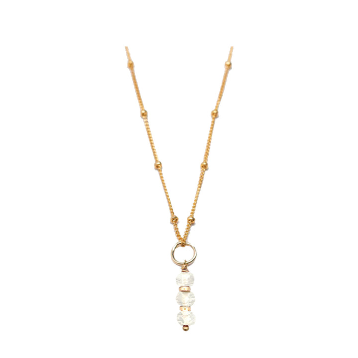 april - rock crystal - charm necklace - Valentshop Jewelry