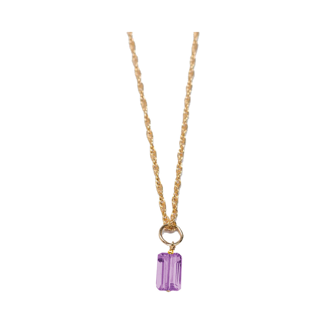february - amethyst - charm necklace - Valentshop Jewelry