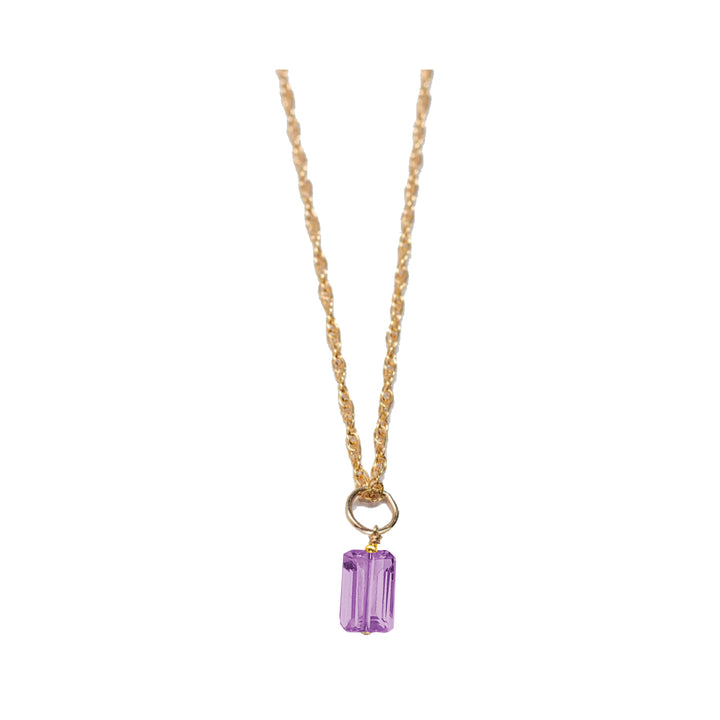 february - amethyst - charm necklace - Valentshop Jewelry