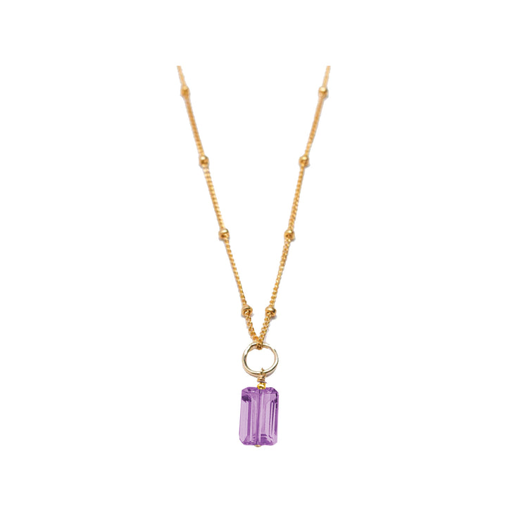 february - amethyst - charm necklace - Valentshop Jewelry