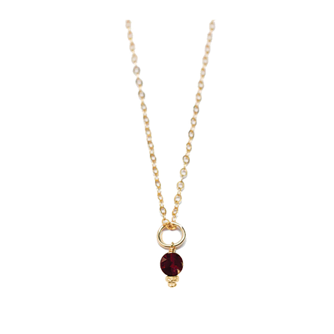 january - garnet - charm necklace - Valent Shop Jewelry