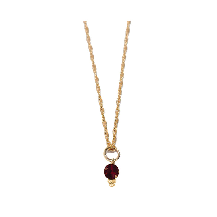 january - garnet - charm necklace - Valentshop Jewelry