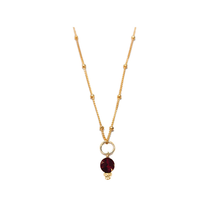 january - garnet - charm necklace - Valentshop Jewelry