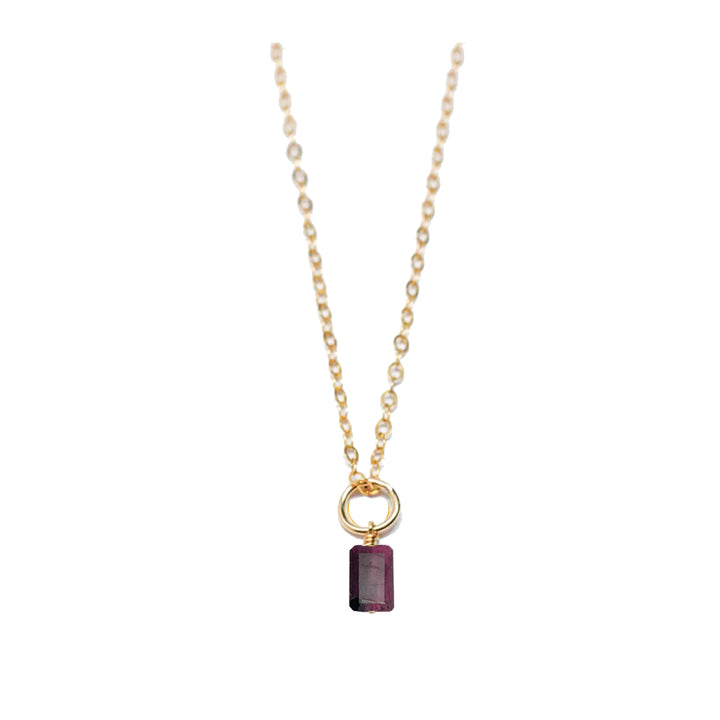january - garnet - charm necklace - Valentshop Jewelry